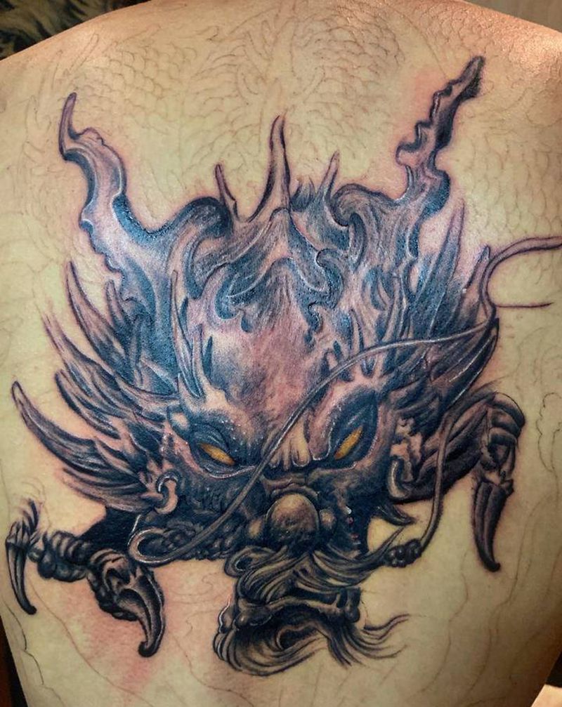 龙守（未完）纹身图片_背部纹身图案