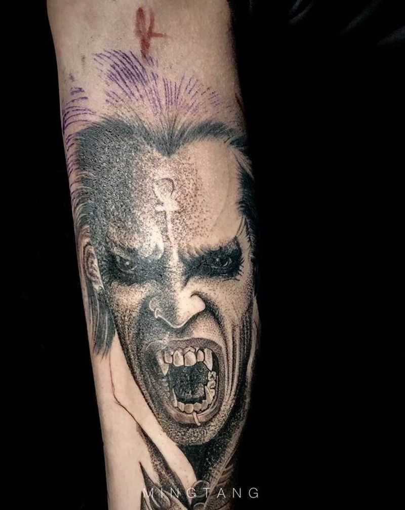 欧美写实 鬼神（未完成）纹身图片_腿部脚部欧美写实鬼神魔鬼纹身图案