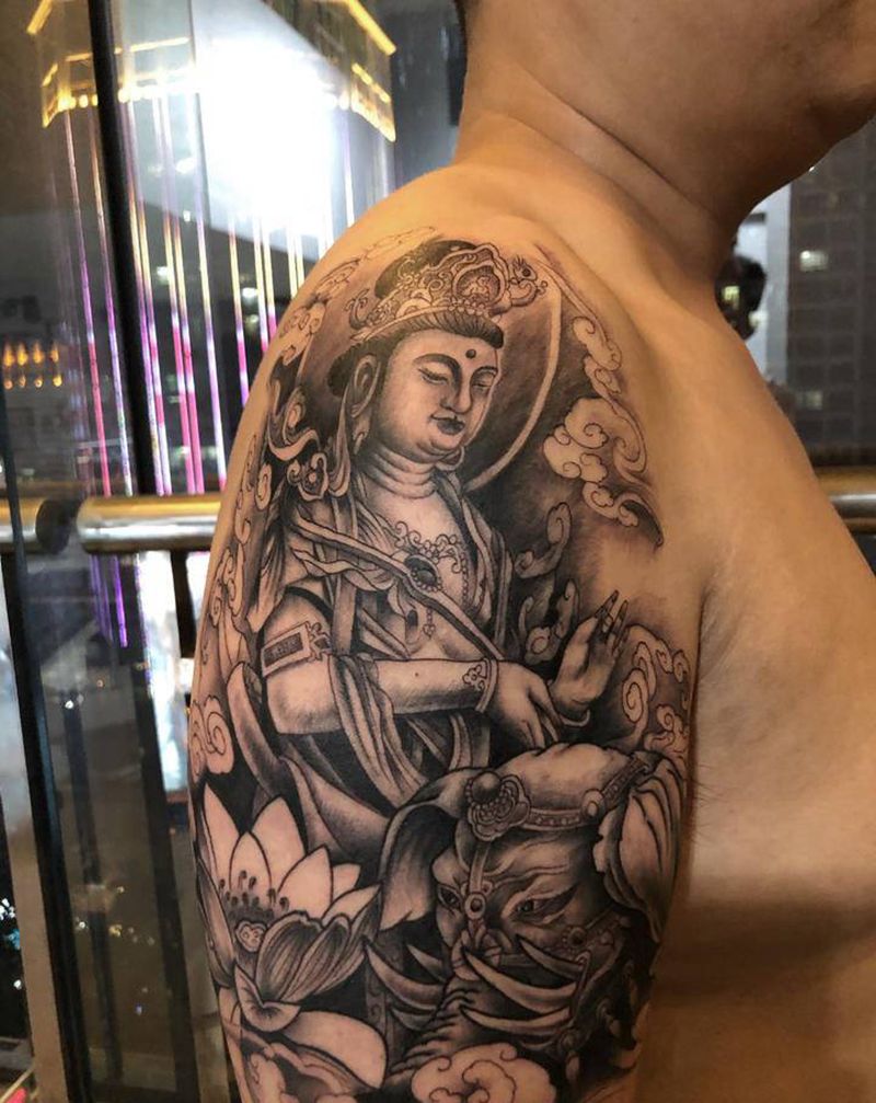 佛纹身图片_手臂新传统纹身图案