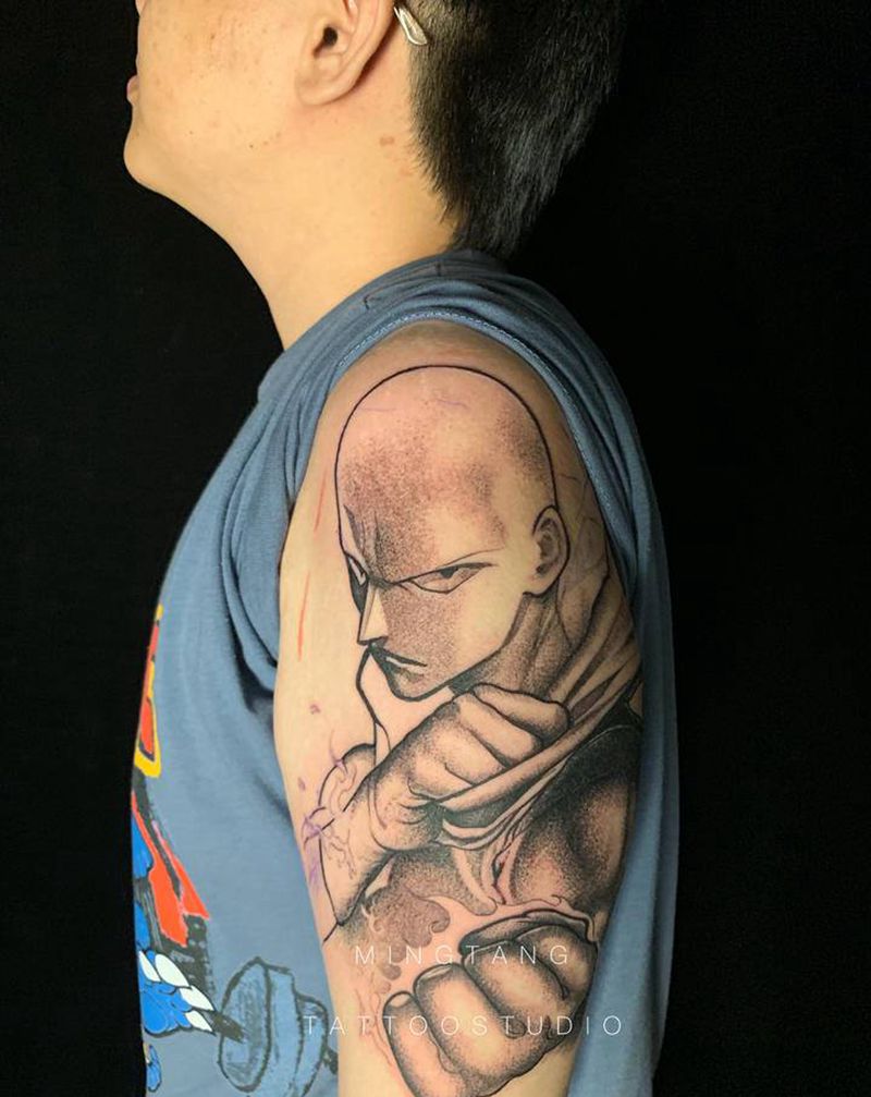 琦玉（未完成）纹身图片_手部手臂Old School琦玉一拳超人纹身图案