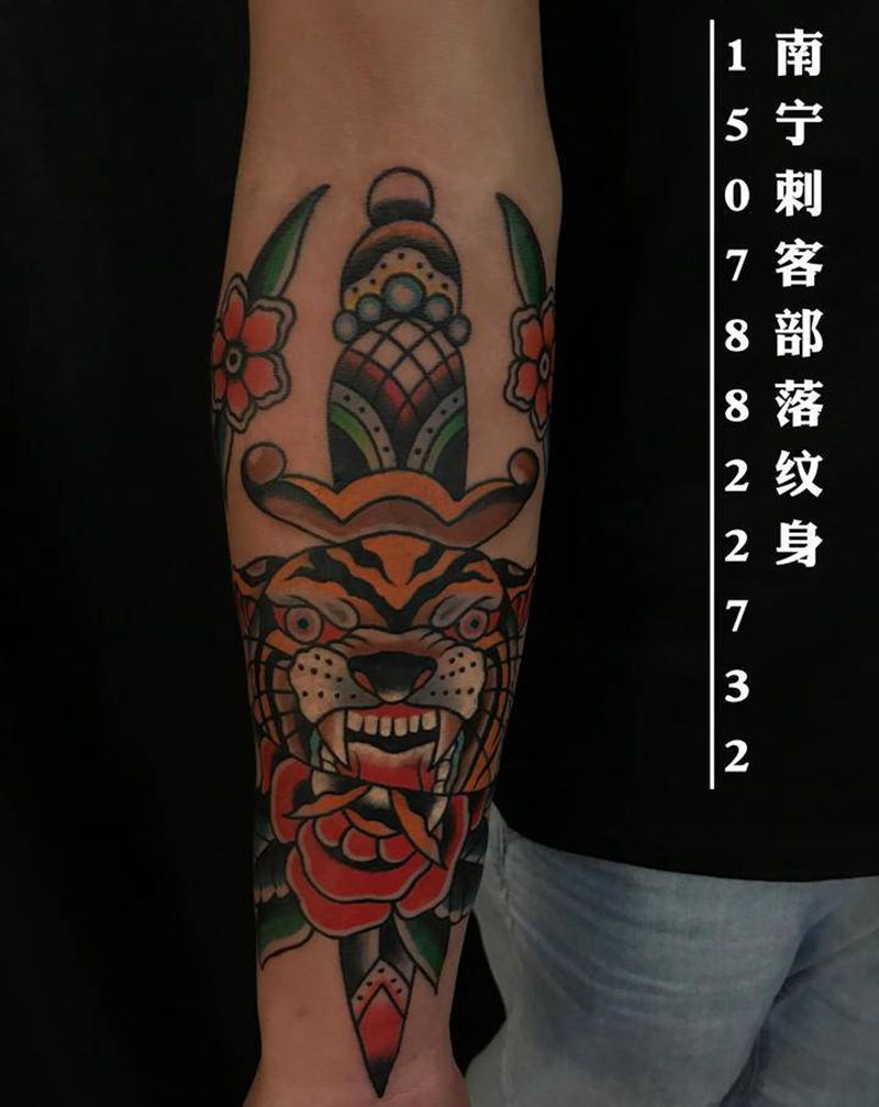 欧美彩色纹身纹身图片_手臂手部New School纹身图案