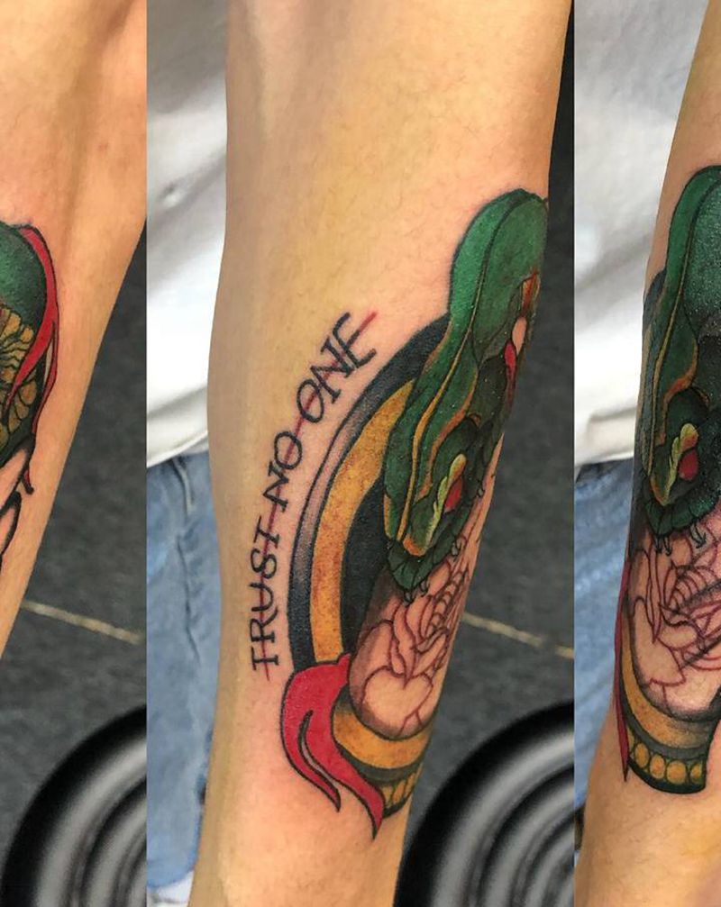 农夫与蛇纹身图片_手臂Old School纹身图案