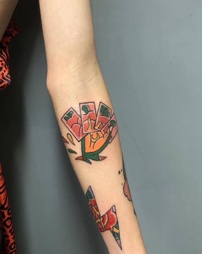 拼接纹身图片_手臂手部Old School纹身图案