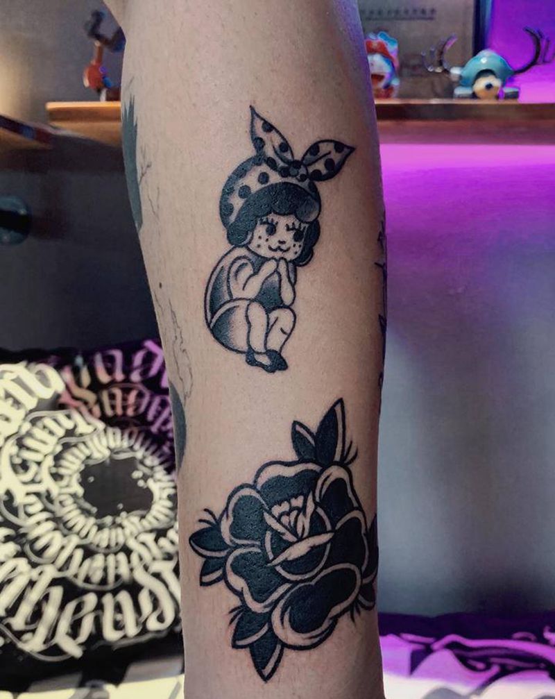 school拼接纹身图片_手臂Old School纹身图案