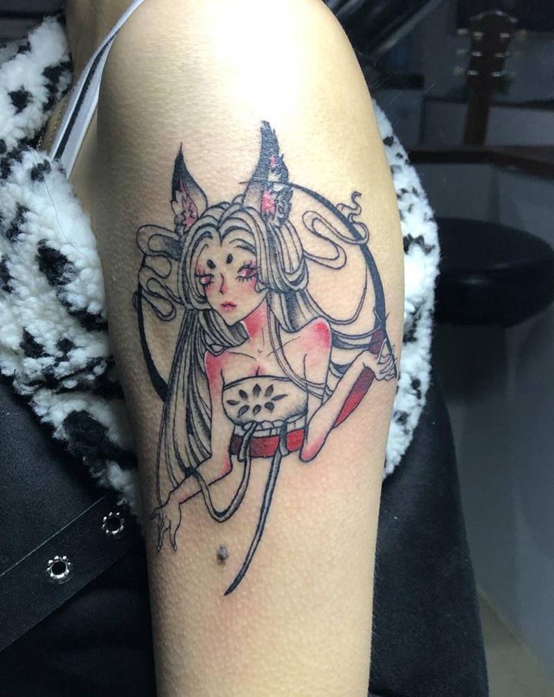 应该是狐狸精吧纹身图片_手臂新传统人纹身图案