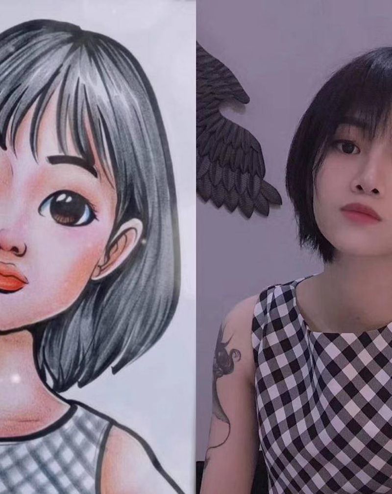 写实人像纹身图片_手臂New School纹身图案