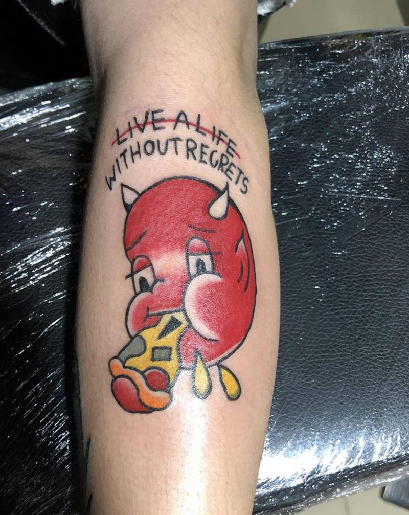 小恶魔纹身图片_手部Old School卡通纹身图案