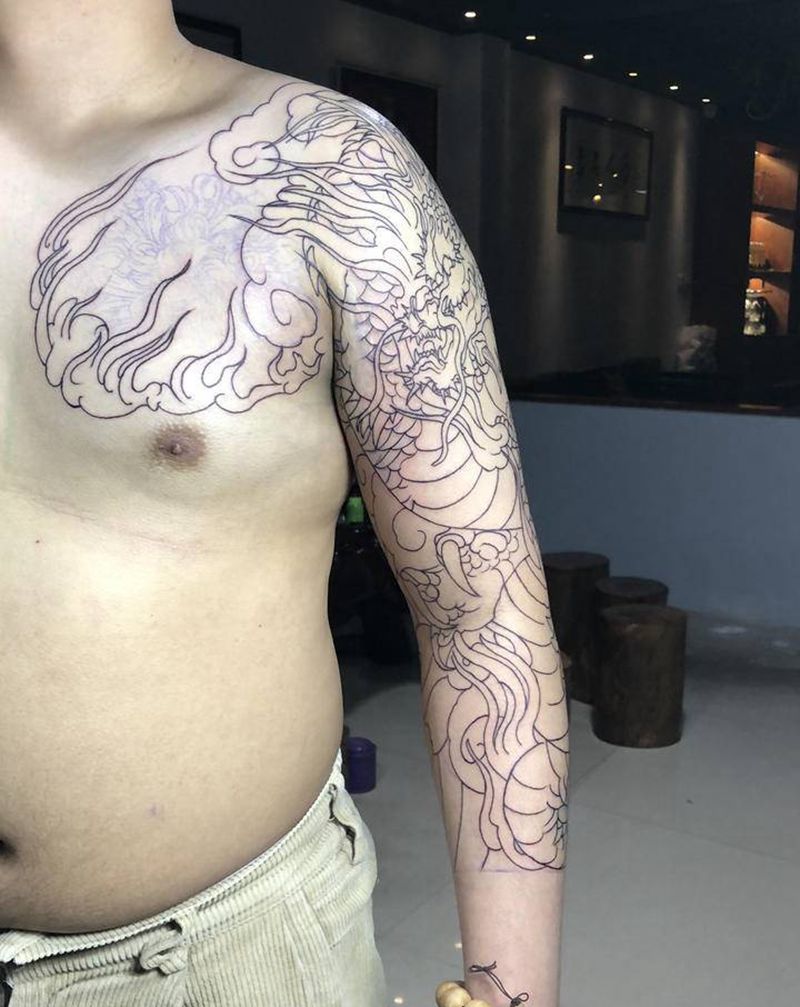 赤龙纹身图片_手部纹身图案