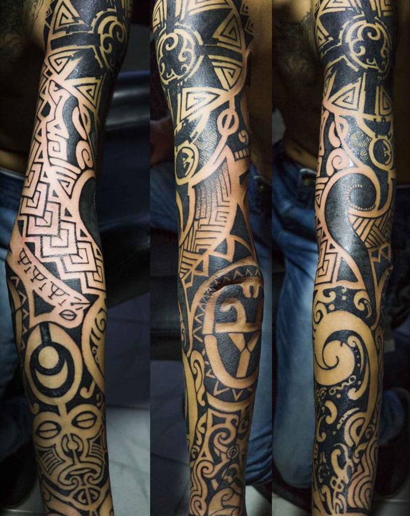 图腾纹身图片_手臂欧美写实图腾纹身图案