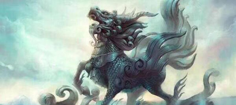 插画——麒麟纹身图片_背部欧美写实纹身图案