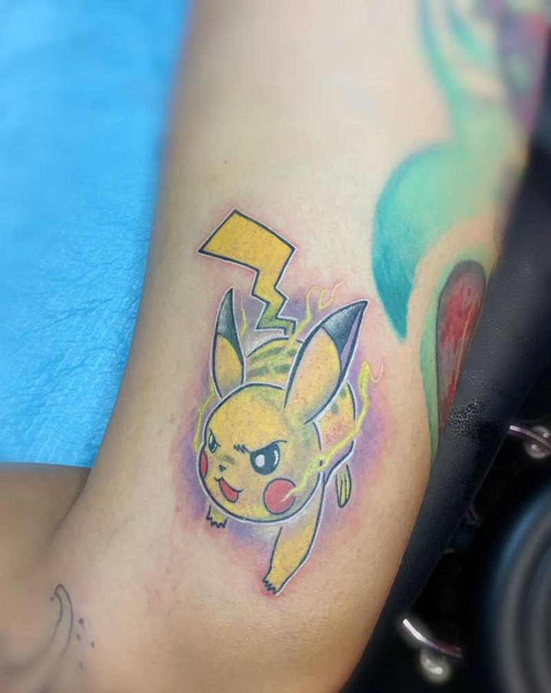 皮卡揪纹身图片_New School纹身图案