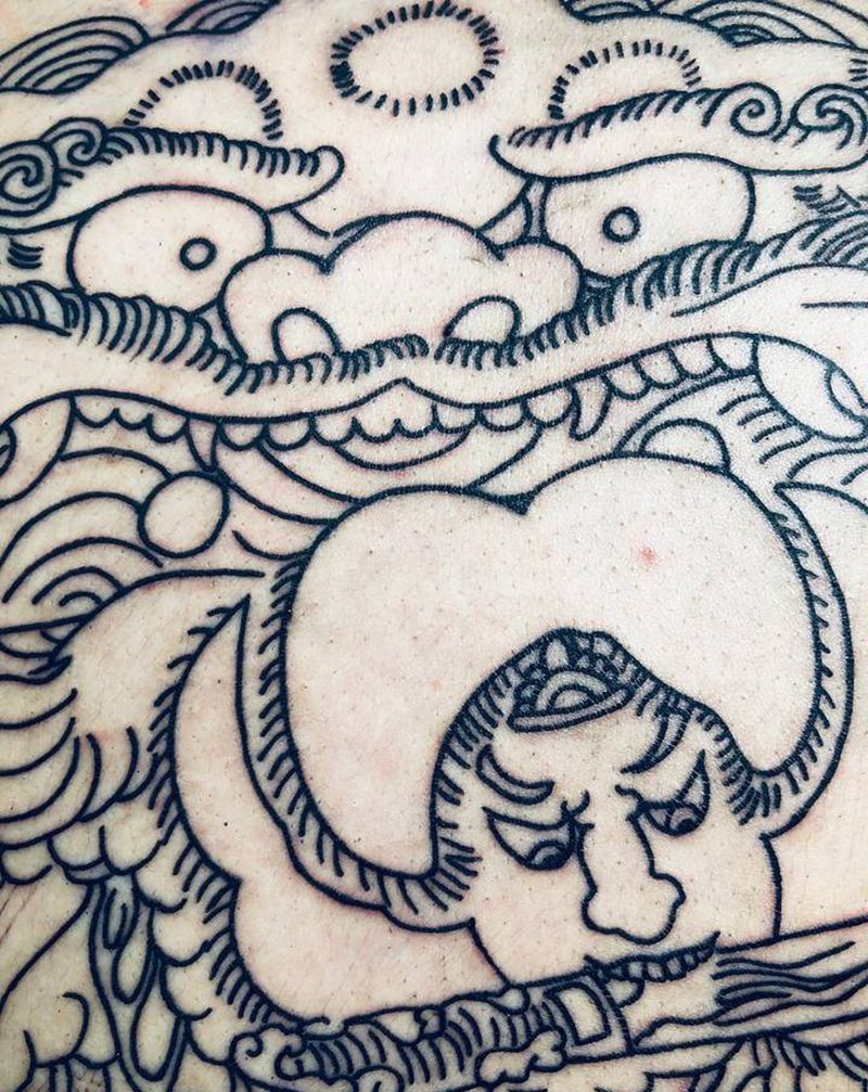 日式纹身纹身图片_背部老传统纹身图案