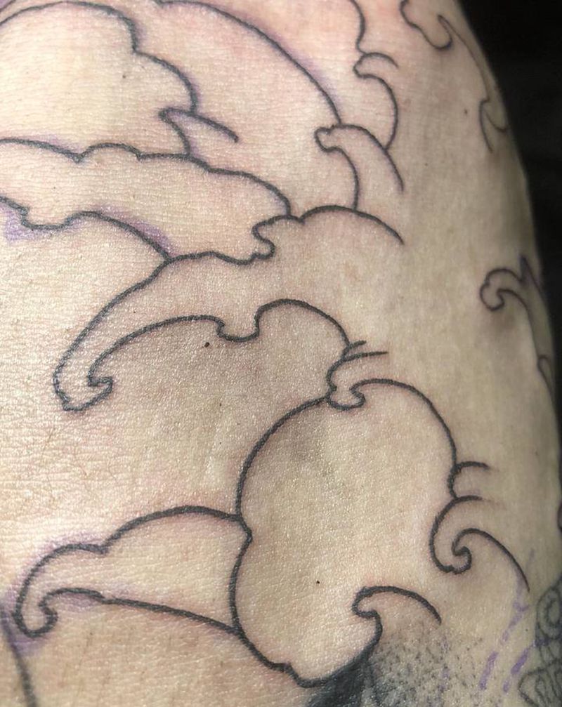 浪花纹身图片_手臂新传统纹身图案