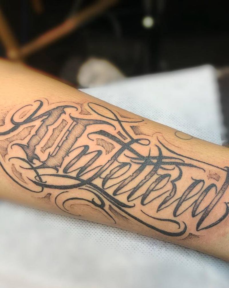 1纹身图片_花体字纹身图案