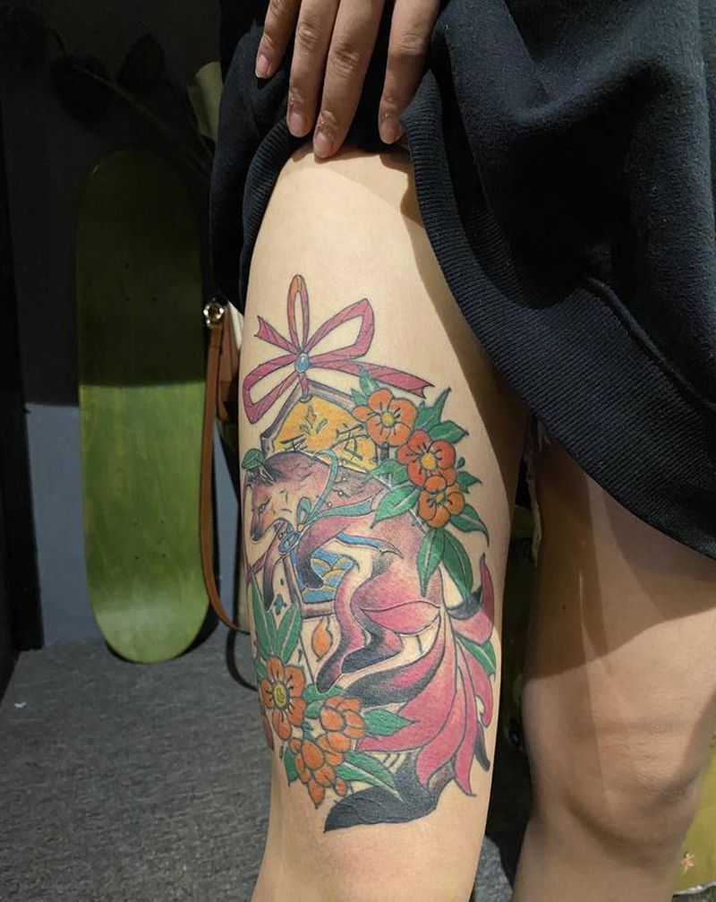 修改旧图纹身图片_腿部几何纹身图案