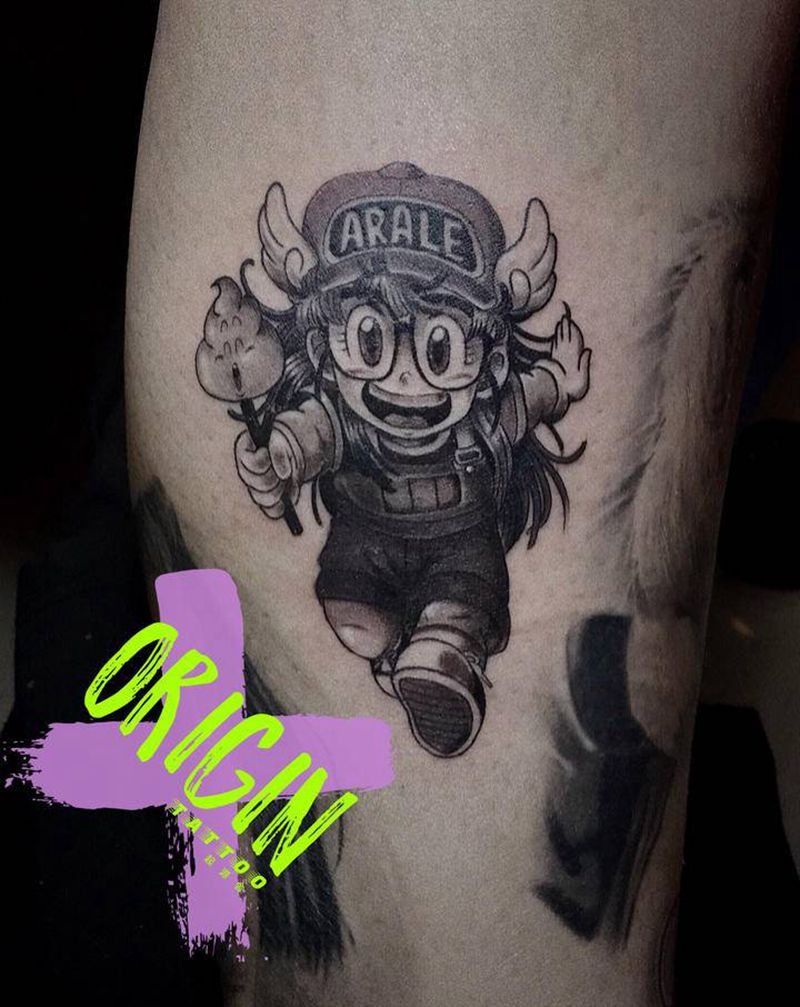 阿拉蕾纹身图片_腿部New School纹身图案