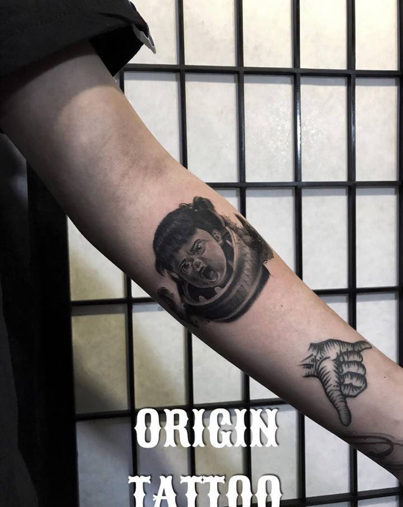 怪物纹身图片_欧美写实纹身图案