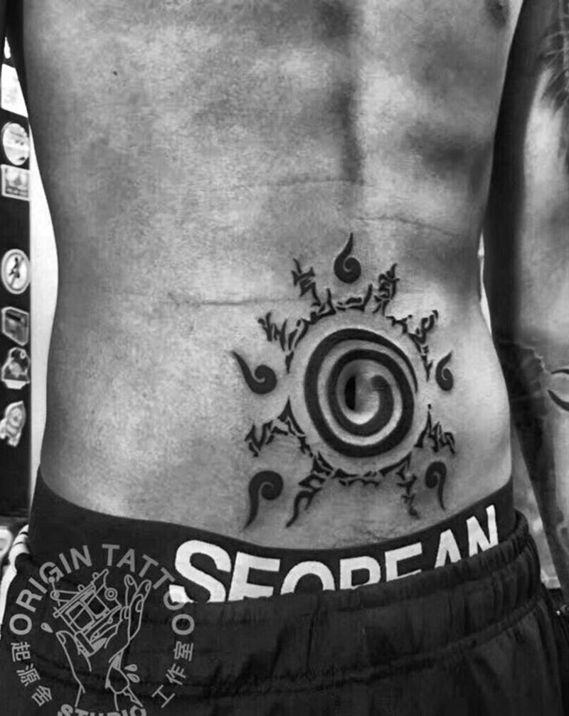 封印纹身图片_腹部图腾纹身图案