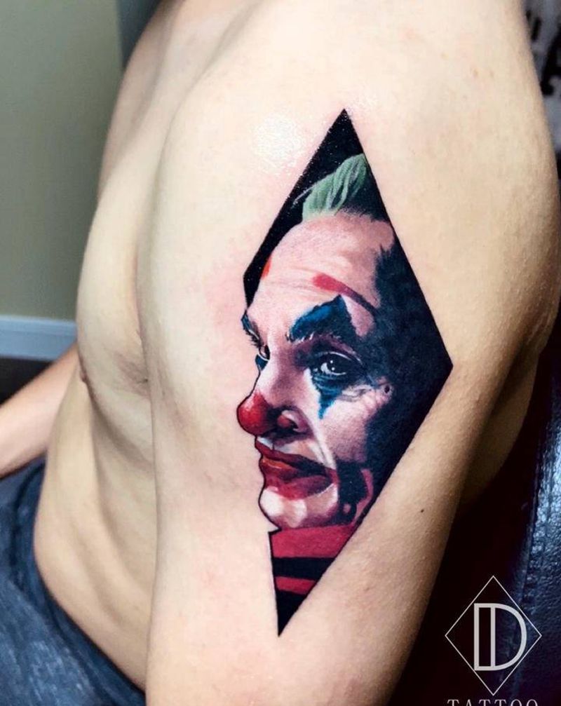 Joker纹身图片_手臂手部欧美写实纹身图案