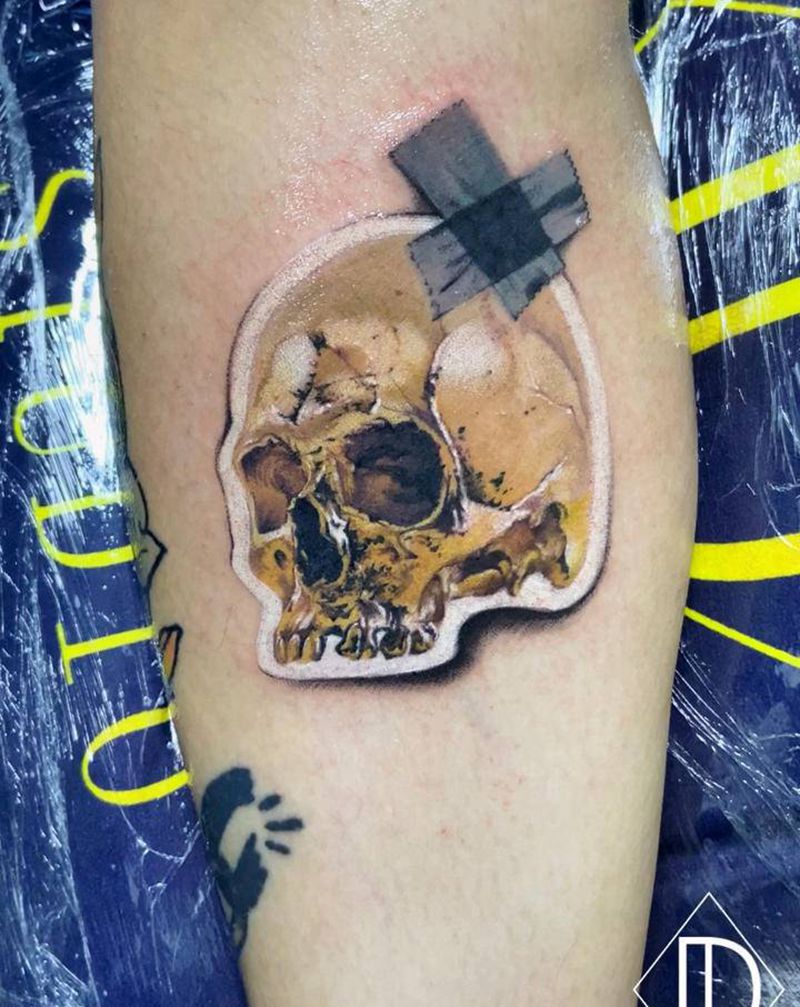 纹身贴纹身图片_腿部欧美写实纹身图案