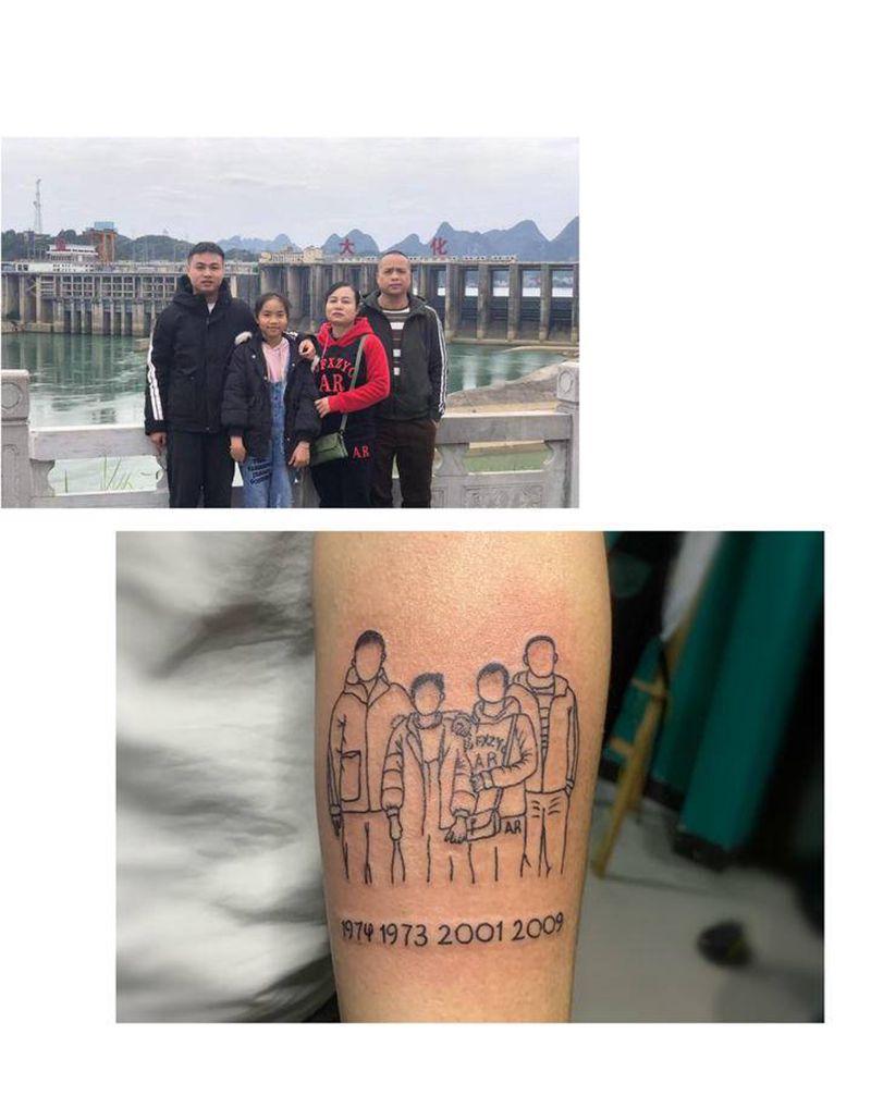家人纹身图片_手臂家纹身图案
