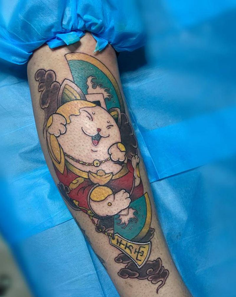 千万两纹身图片_腿部纹身图案