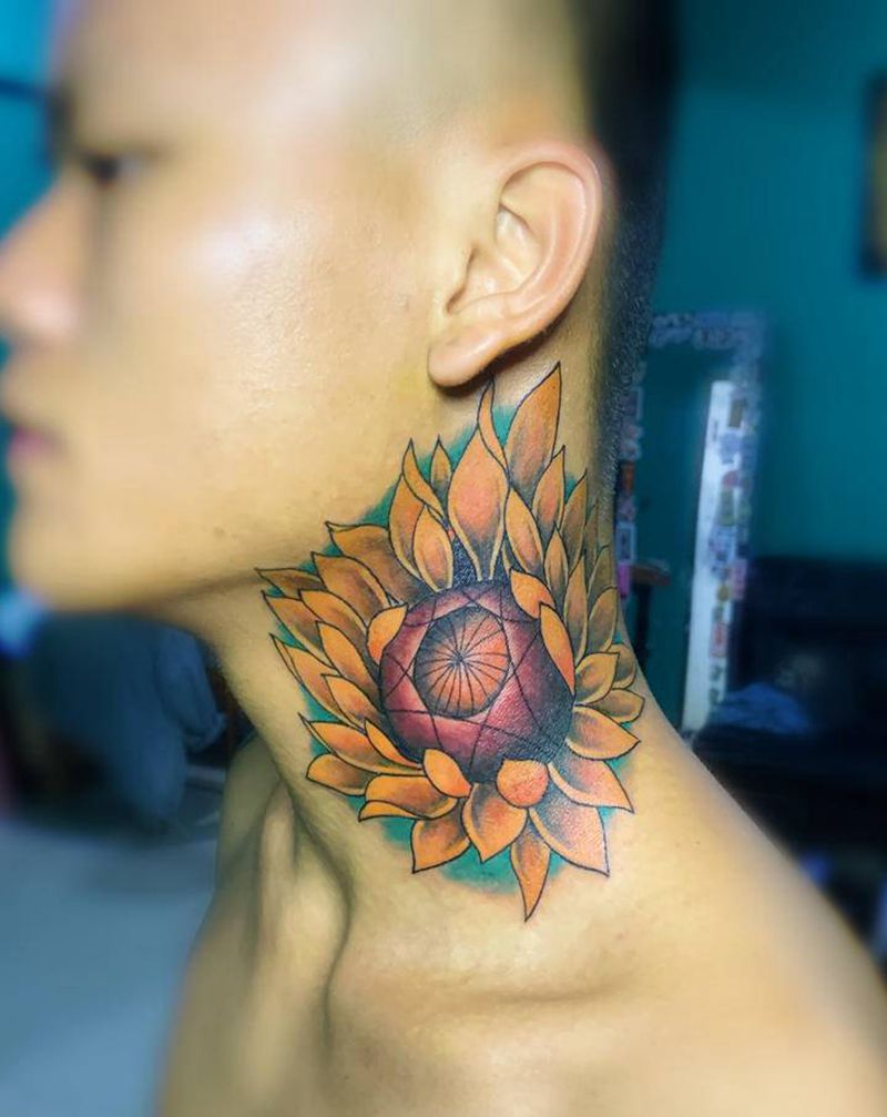 11纹身图片_颈部纹身图案