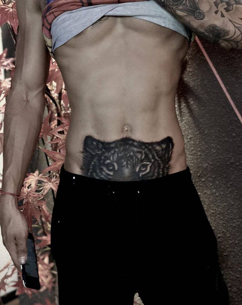 修改欧美写实老虎(图三修改前)纹身图片_欧美写实纹身图案