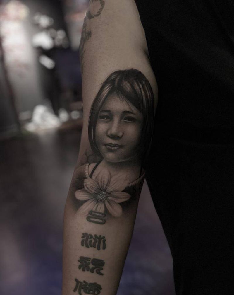 肖像纹身图片_手臂肖像纹身图案