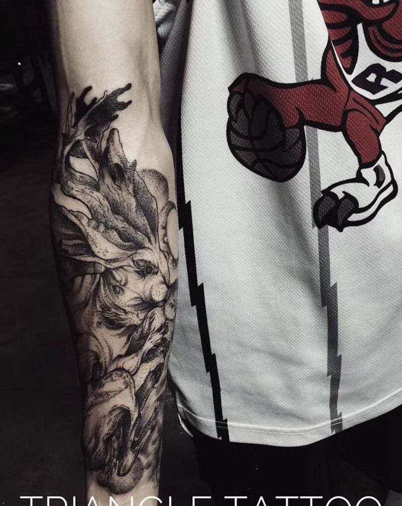 暗黑兔子纹身图片_手臂点刺纹身图案