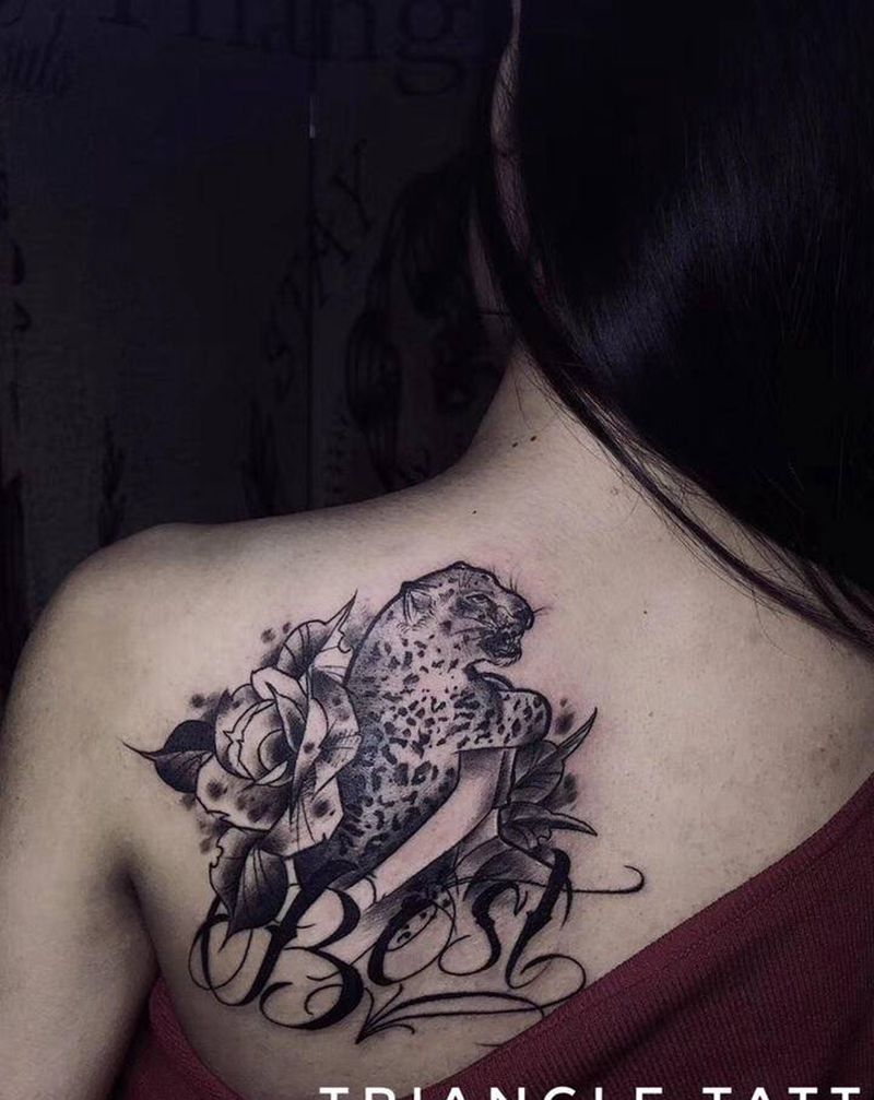 原创设计稿纹身图片_背部花体字纹身图案