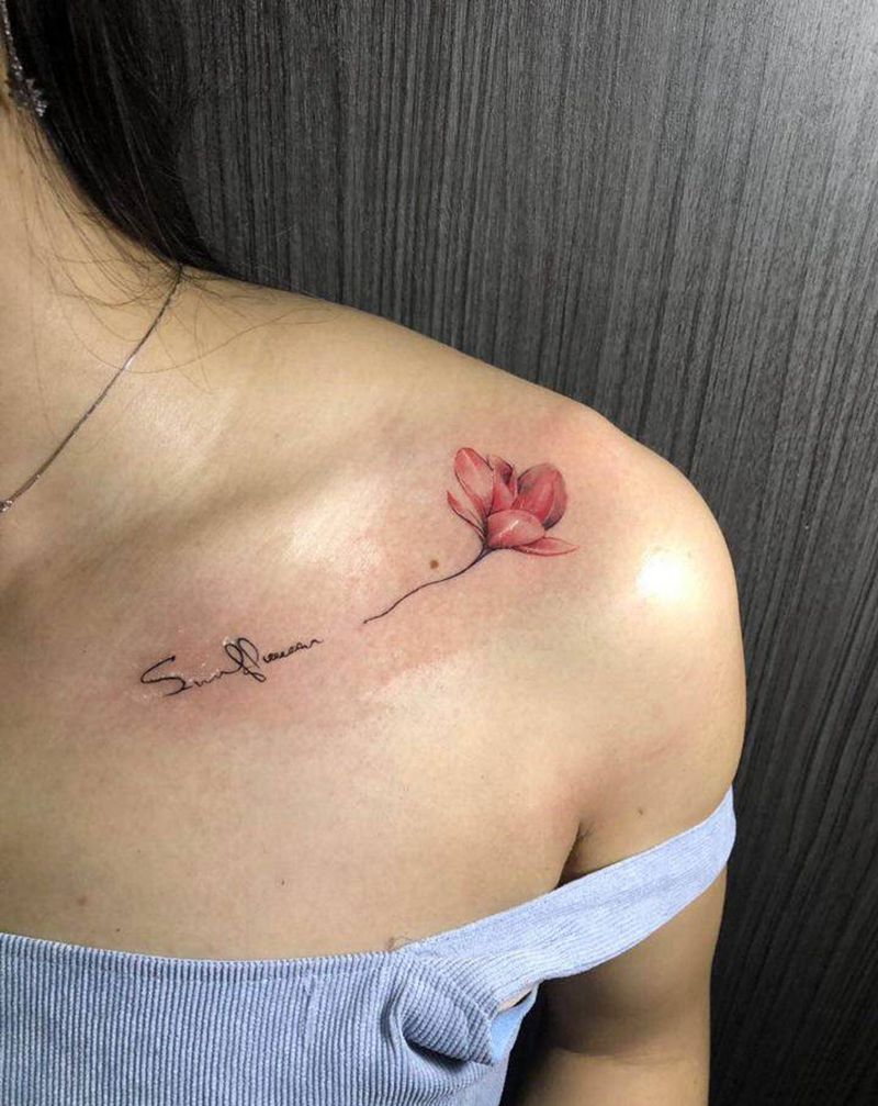 小清新纹身图片_胸部纹身图案