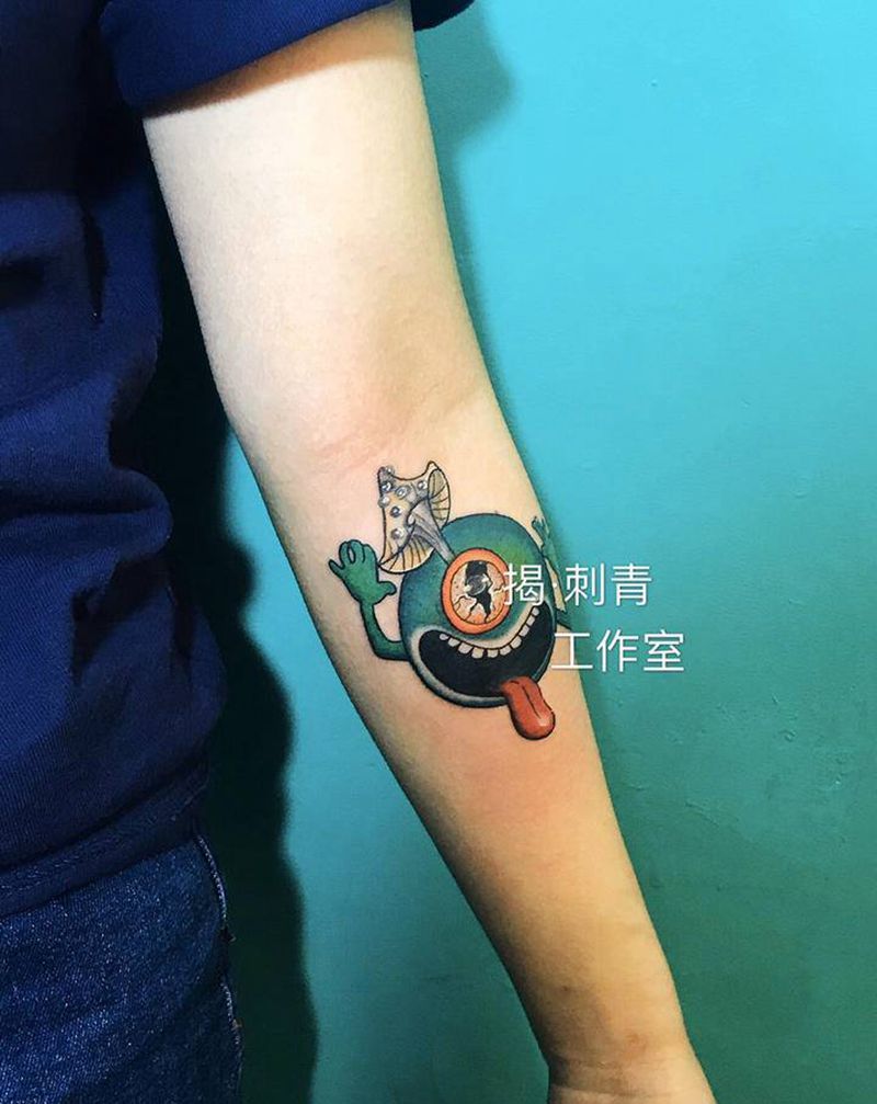 长舌怪物纹身图片_手臂New School纹身图案