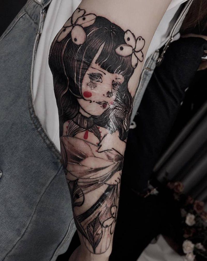 盖疤纹身图片_手臂纹身图案