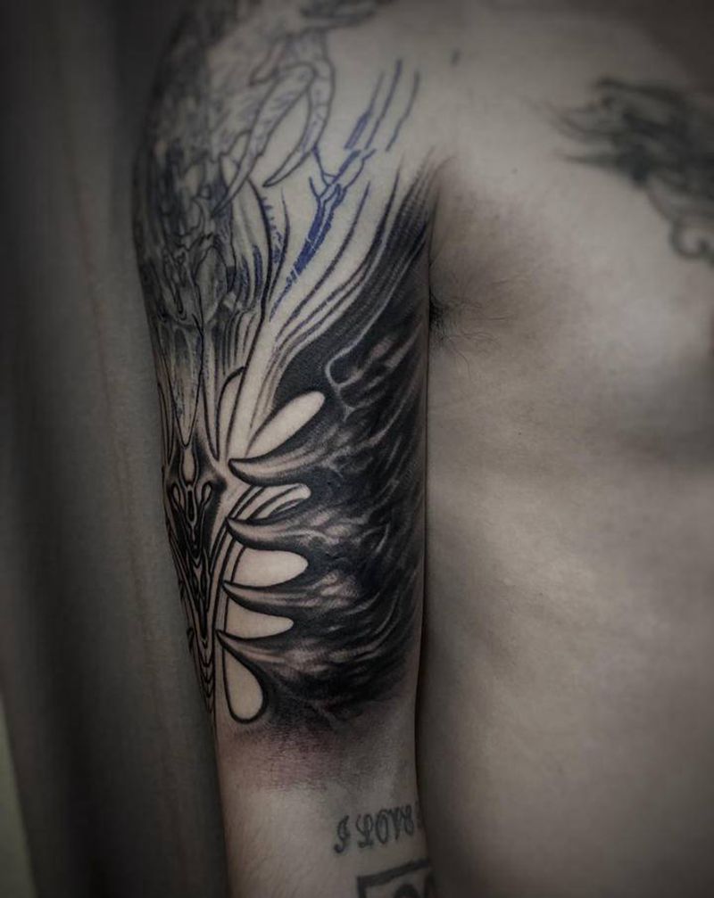 异形纹身图片_手臂欧美写实纹身图案