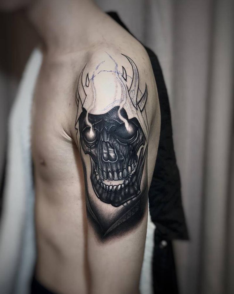 遮盖 未完待续纹身图片_手臂欧美写实纹身图案