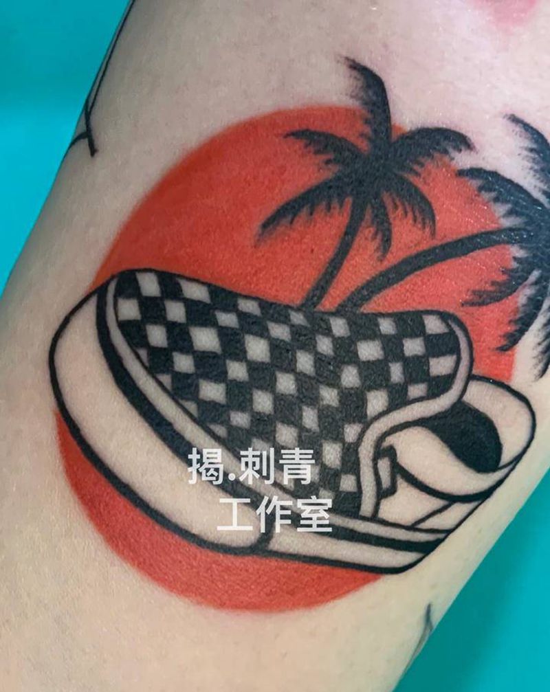 Vans纹身图片_手臂水彩纹身图案