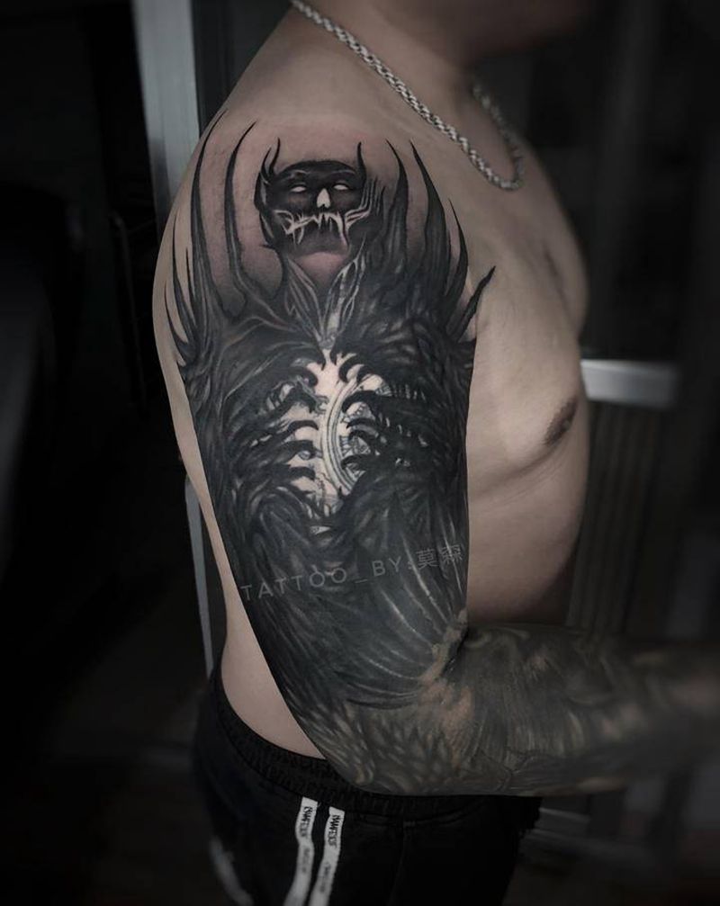 遮盖未完待续纹身图片_手臂欧美写实纹身图案