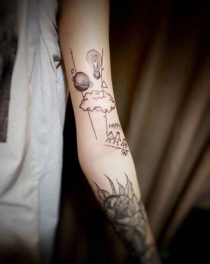 无题纹身图片_手臂点刺几何纹身图案