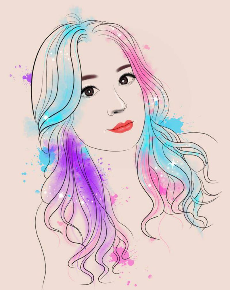 定制水彩人像纹身图片_水彩纹身图案