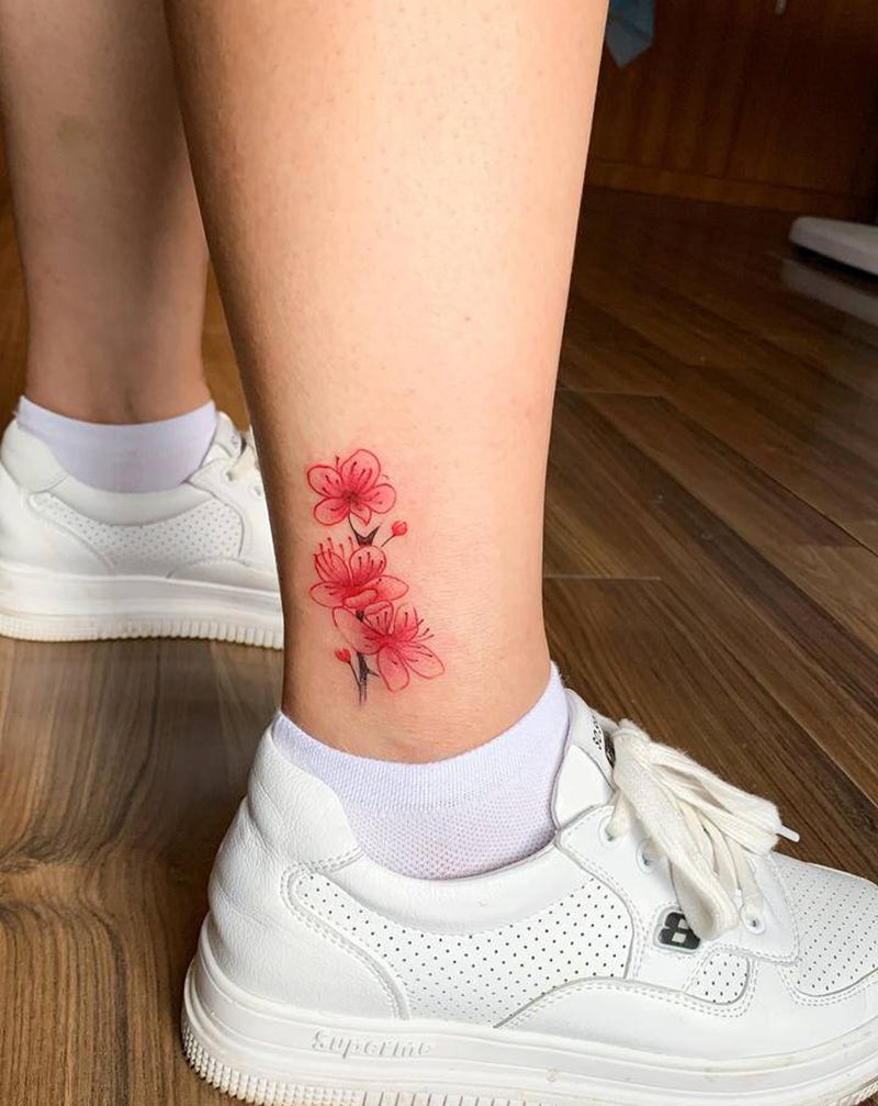 小清新纹身图片_腿部纹身图案