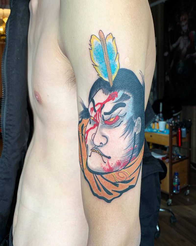 生首纹身图片_手臂纹身图案