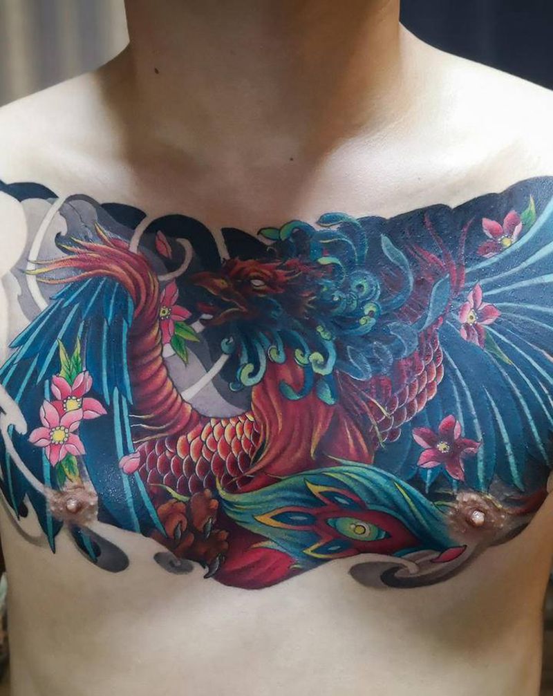 超级覆盖纹身图片_胸部纹身图案