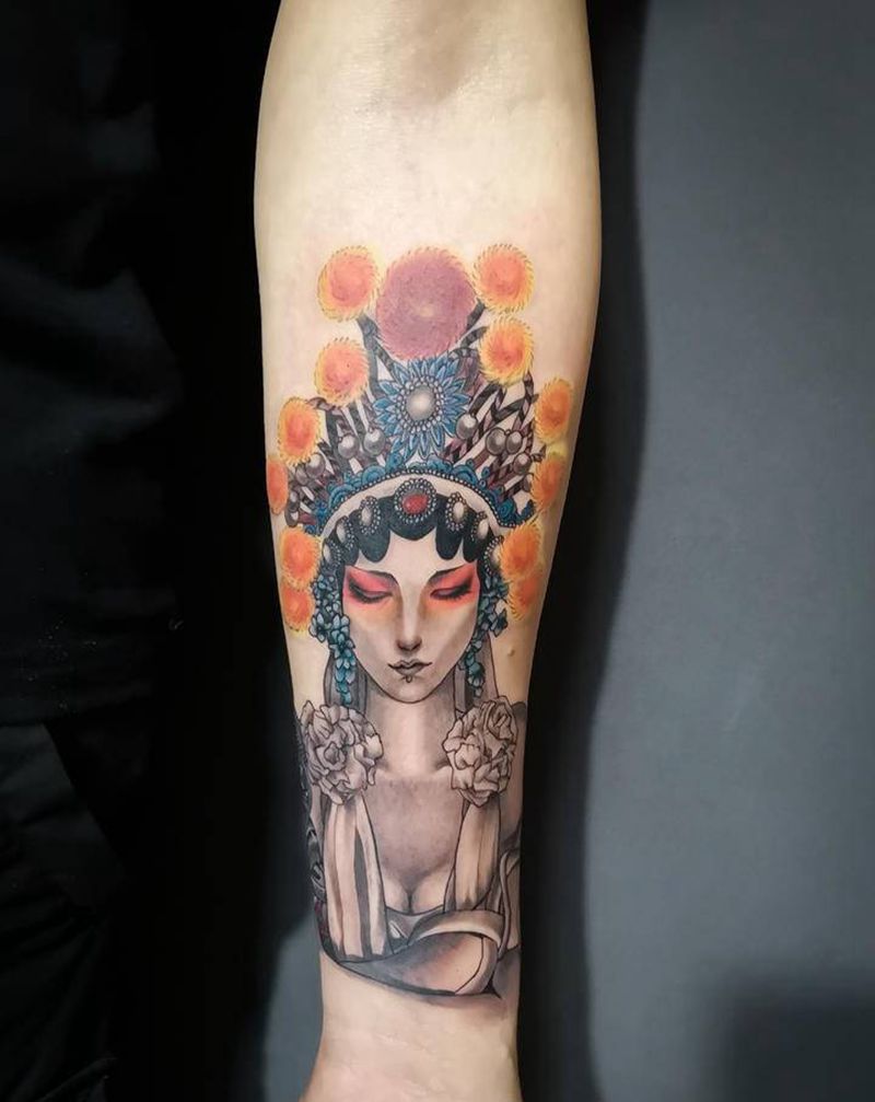 花旦纹身图片_手臂纹身图案