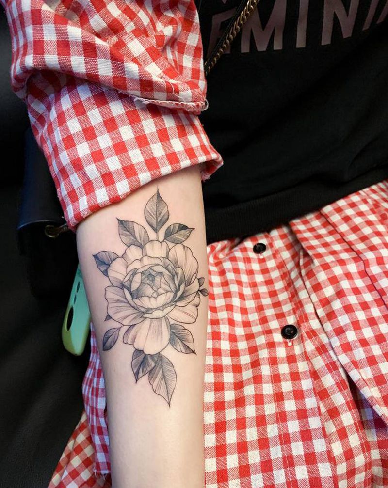 素花纹身图片_手臂纹身图案