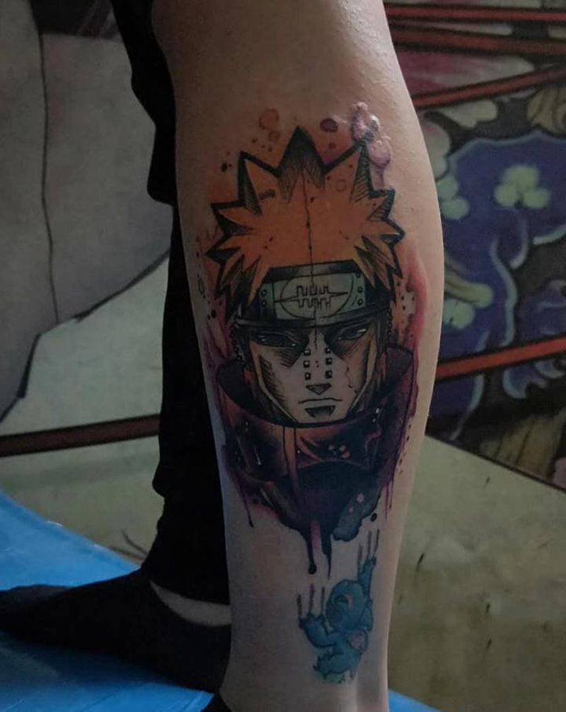 火影纹身图片_腿部纹身图案