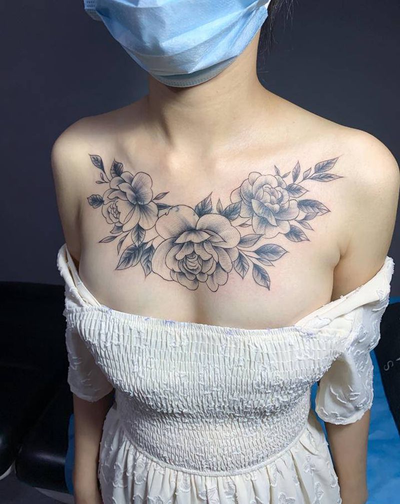 覆盖纹身图片_胸部纹身图案