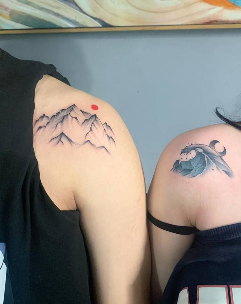 山海纹身图片_手臂纹身图案