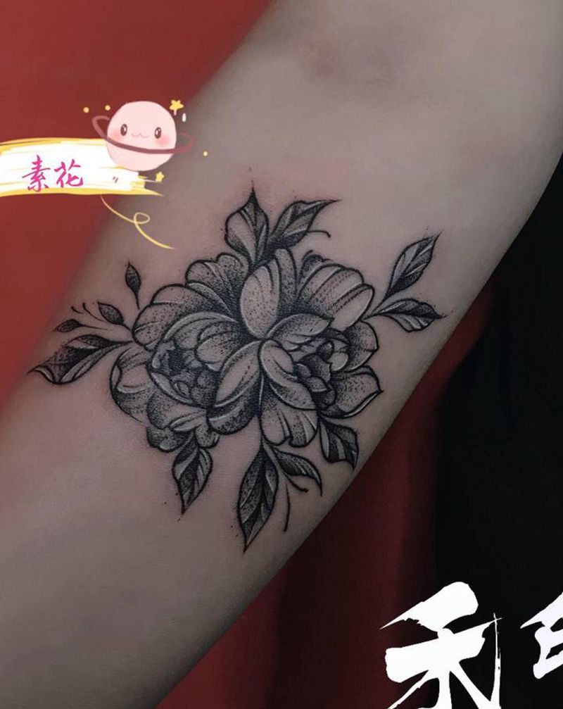 素花纹身图片_手臂纹身图案