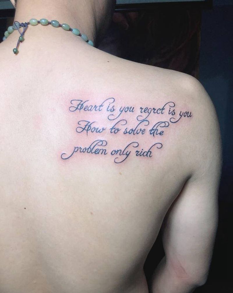 小英文纹身图片_背部纹身图案